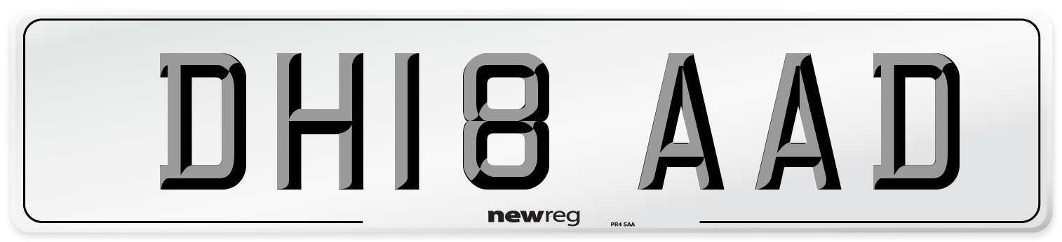 DH18 AAD Number Plate from New Reg